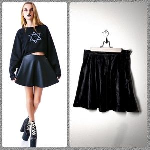 Faux Leather Circle Skirt